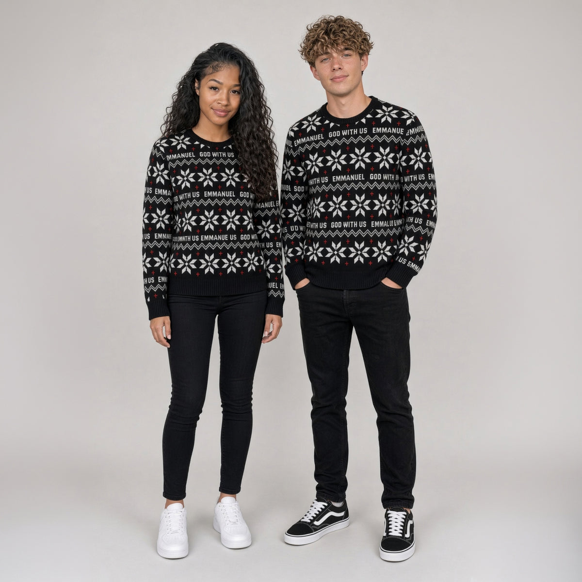 Emmanuel - God With Us (Silent Night) Unisex Knitted Christmas Jumper