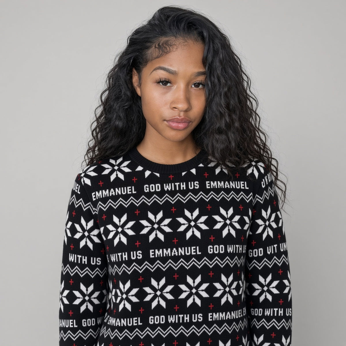 Emmanuel - God With Us (Silent Night) Unisex Knitted Christmas Jumper