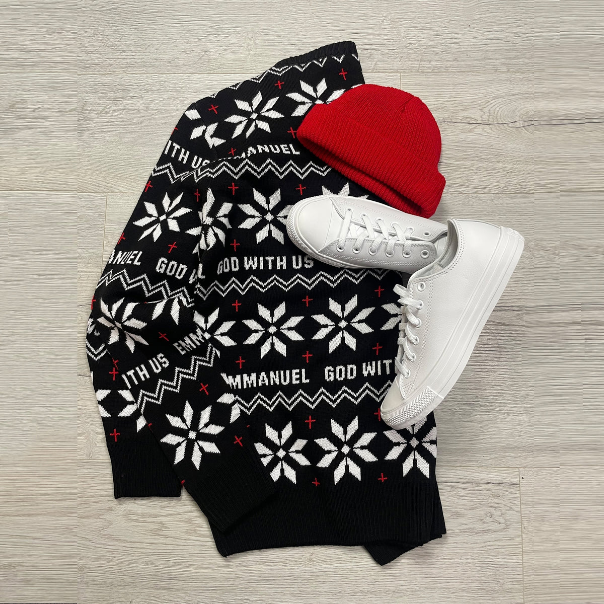 Emmanuel - God With Us (Silent Night) Unisex Knitted Christmas Jumper