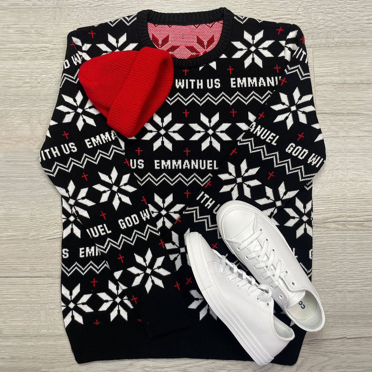 Emmanuel - God With Us (Silent Night) Unisex Knitted Christmas Jumper