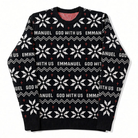 Emmanuel - God With Us (Silent Night) Unisex Knitted Christmas Jumper