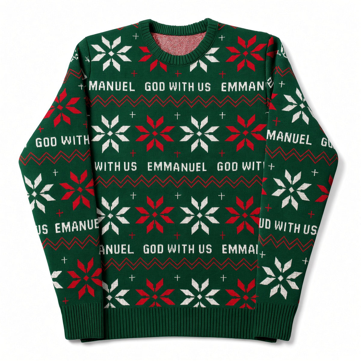 Emmanuel - God With Us (Holly Green) Unisex Knitted Christmas Jumper