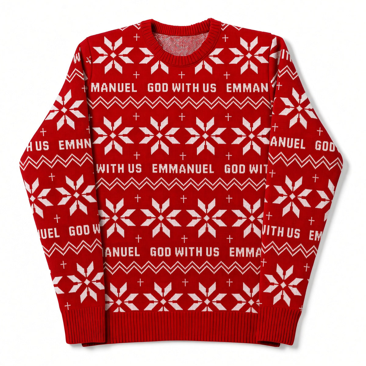 Emmanuel - God With Us (Joy Red) Unisex Knitted Christmas Jumper
